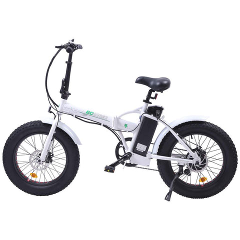 20" Flat Tire White UL Certified Electric Bike by Ecotric
