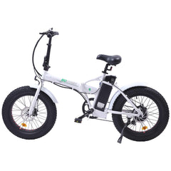 20" Flat Tire White UL Certified Electric Bike by Ecotric