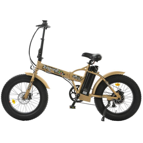 20" Flat Tire Gold 48v Electric Bike with LCD Screen by Ecotric