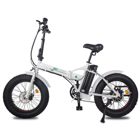 20" Flat Tire White Electric Bike by Ecotric
