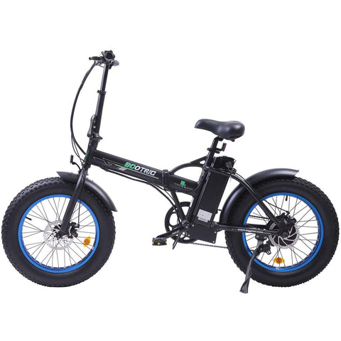 20" Flat Tire Black/Blue 36v Electric Bike by Ecotric